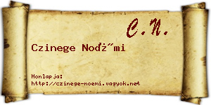 Czinege Noémi névjegykártya
