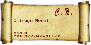 Czinege Noémi névjegykártya